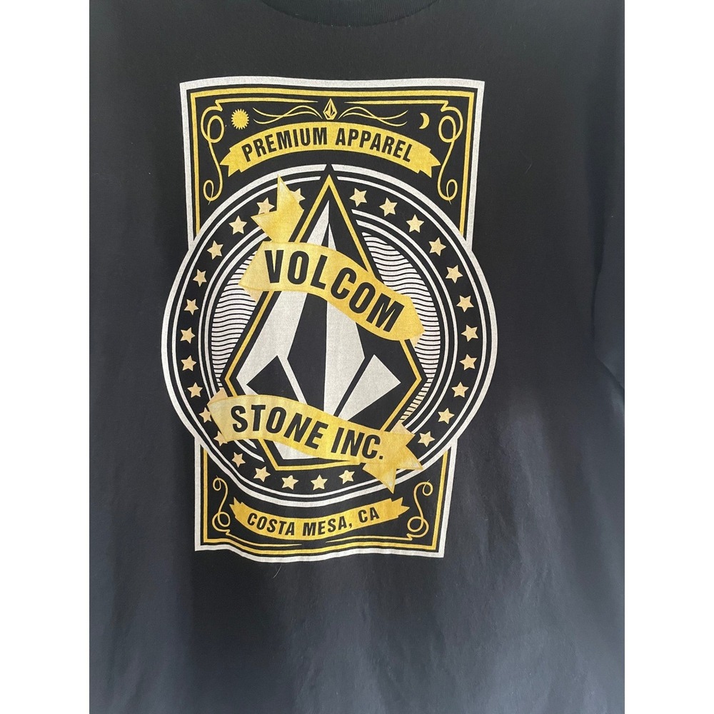 Volcom Stone Inc Mens Black Graphic T-Shirt Costa Mesa CA Large Skate Surf Tee - Picture 5 of 8